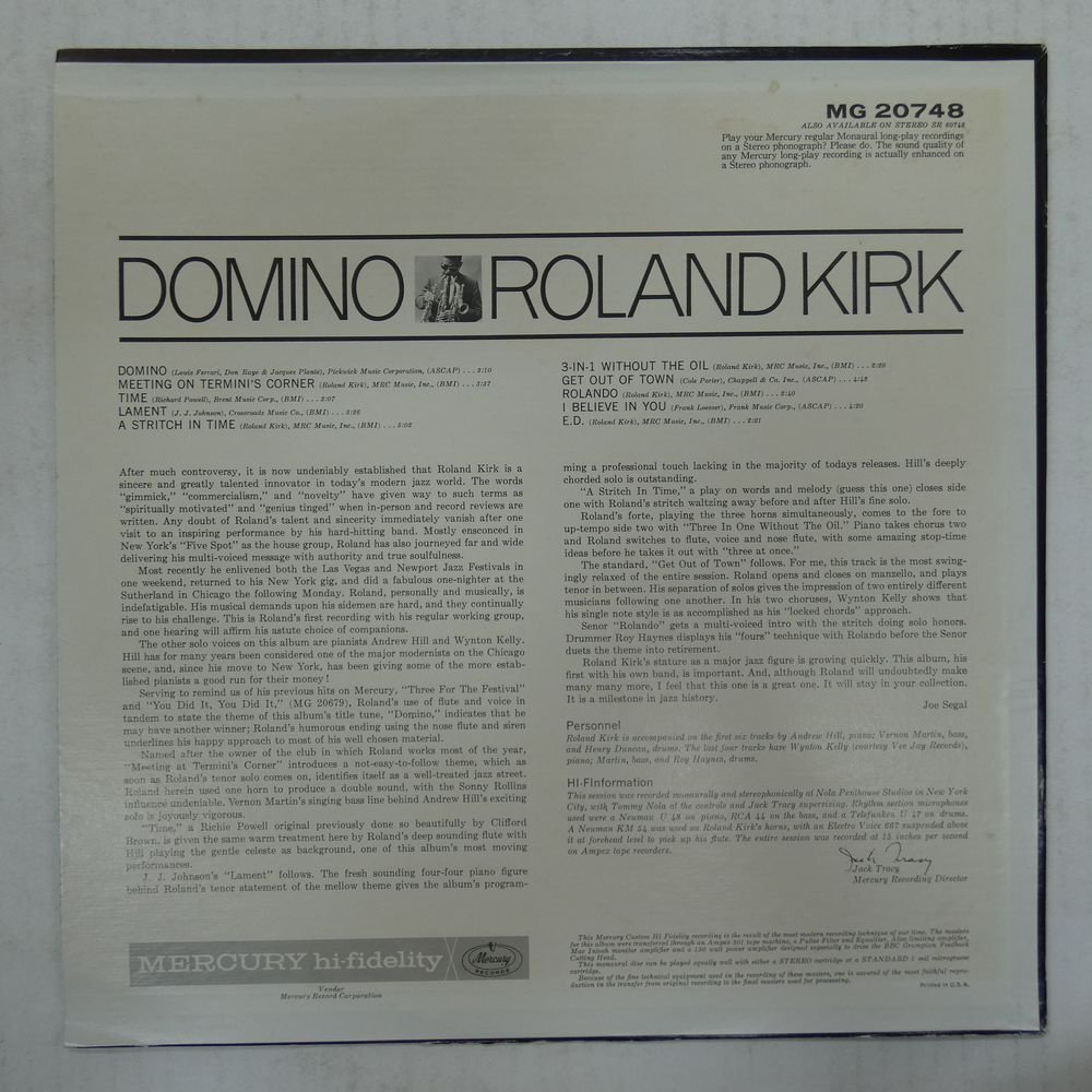 46075340;【US盤/MONO】Roland Kirk / Dominoの画像2