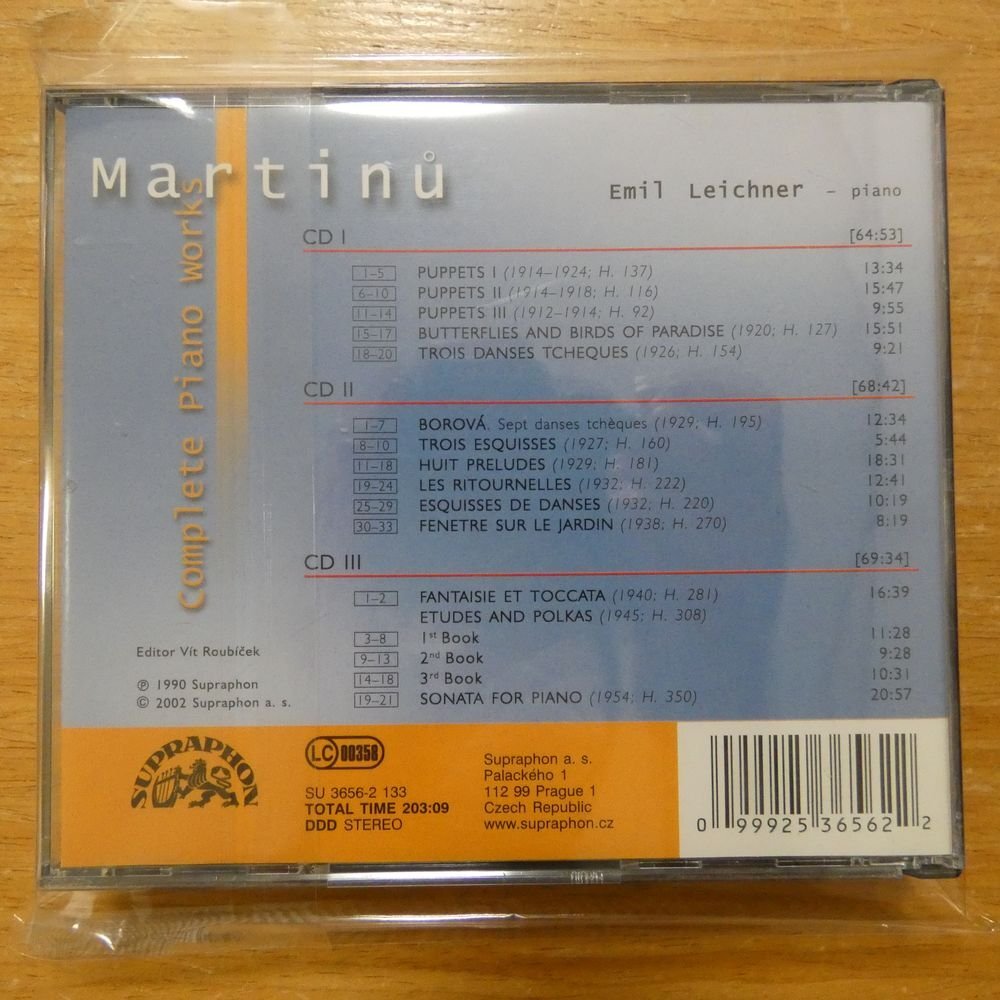 099925365622;【3CD】LEICHNER / MARTINU:PIANO WORKS(SU36562133)_画像2