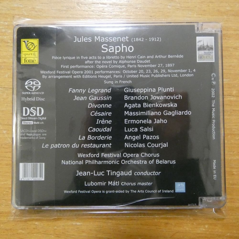 8012871002351;【2ハイブリッドSACD】TINGAUD / MASSENET:SAPHO(0232SACD)_画像2