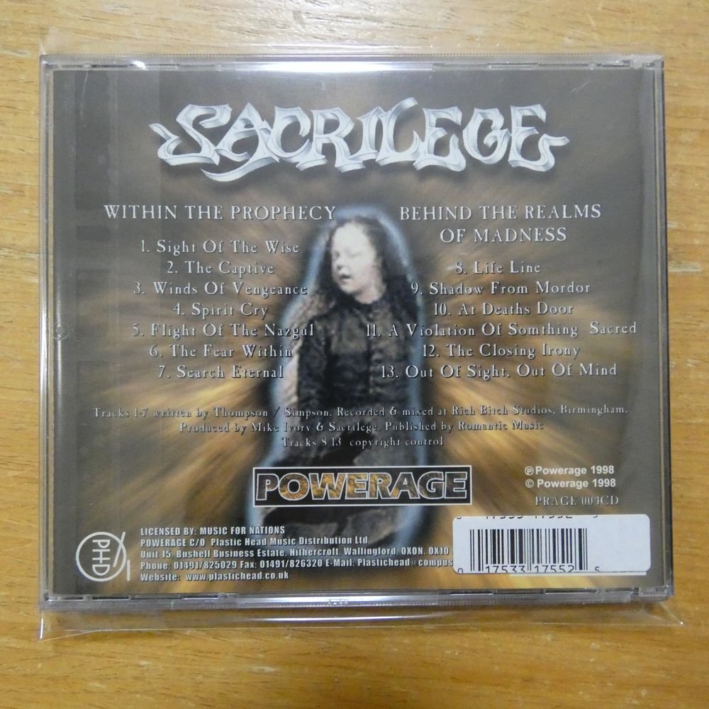 017533175525;【CD/2in1/スラッシュメタル/1998年】SACRILECE / Within the Prophecy/Behind the Realms_画像2