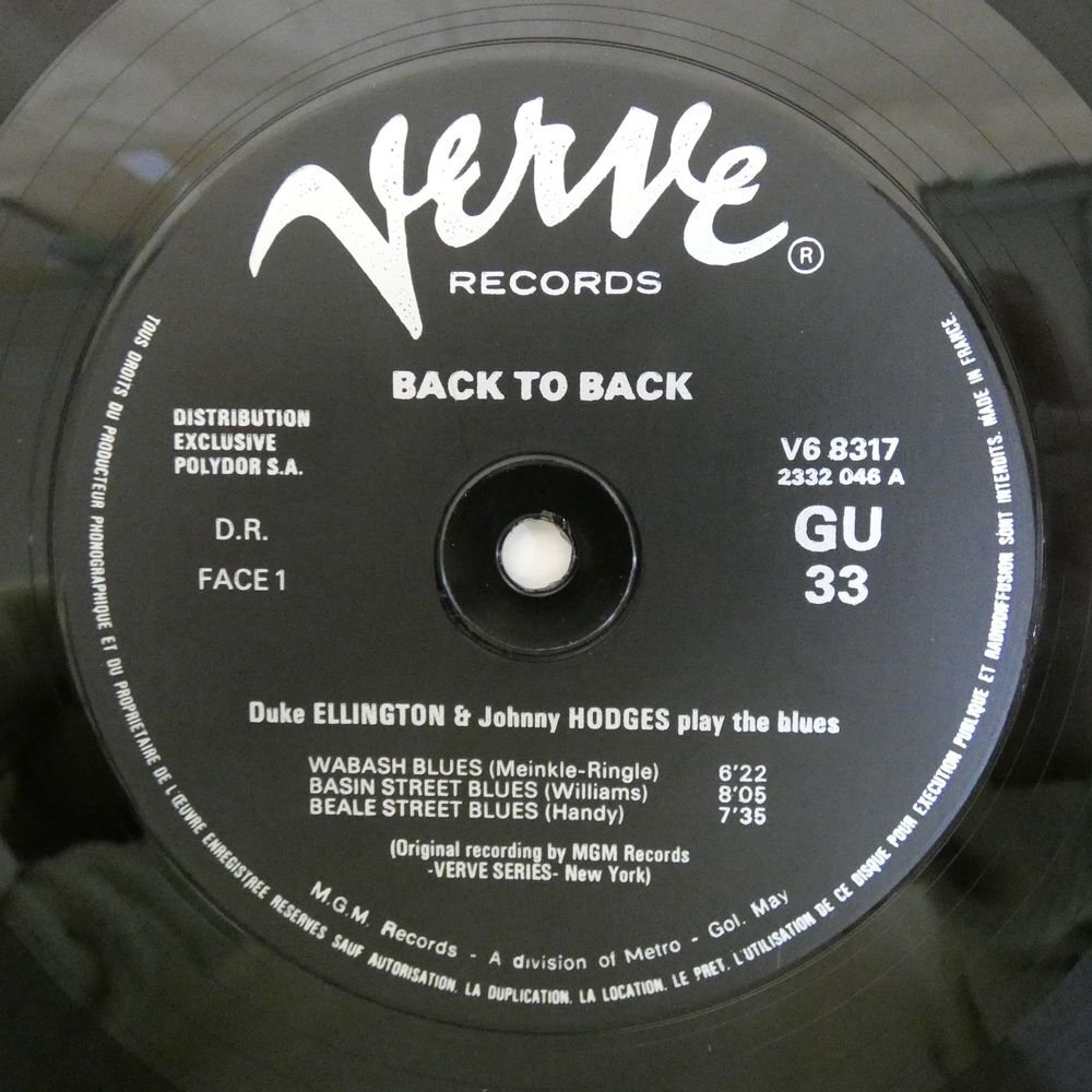 46075517;【France盤/Verve/美盤】Duke Ellington , Johnny Hodges / Back To Back_画像3