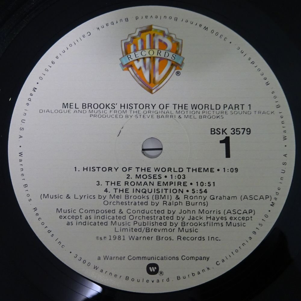 10025433;【US盤】Mel Brooks / Mel Brooks' History Of The World Part 1_画像3