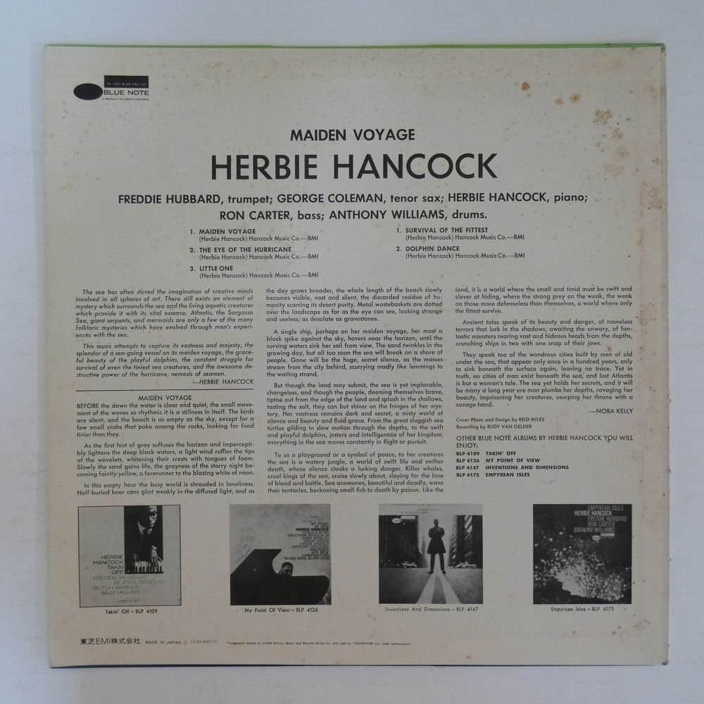 46075860;【国内盤/BLUE NOTE】Herbie Hancock / Maiden Voyage 処女航海_画像2