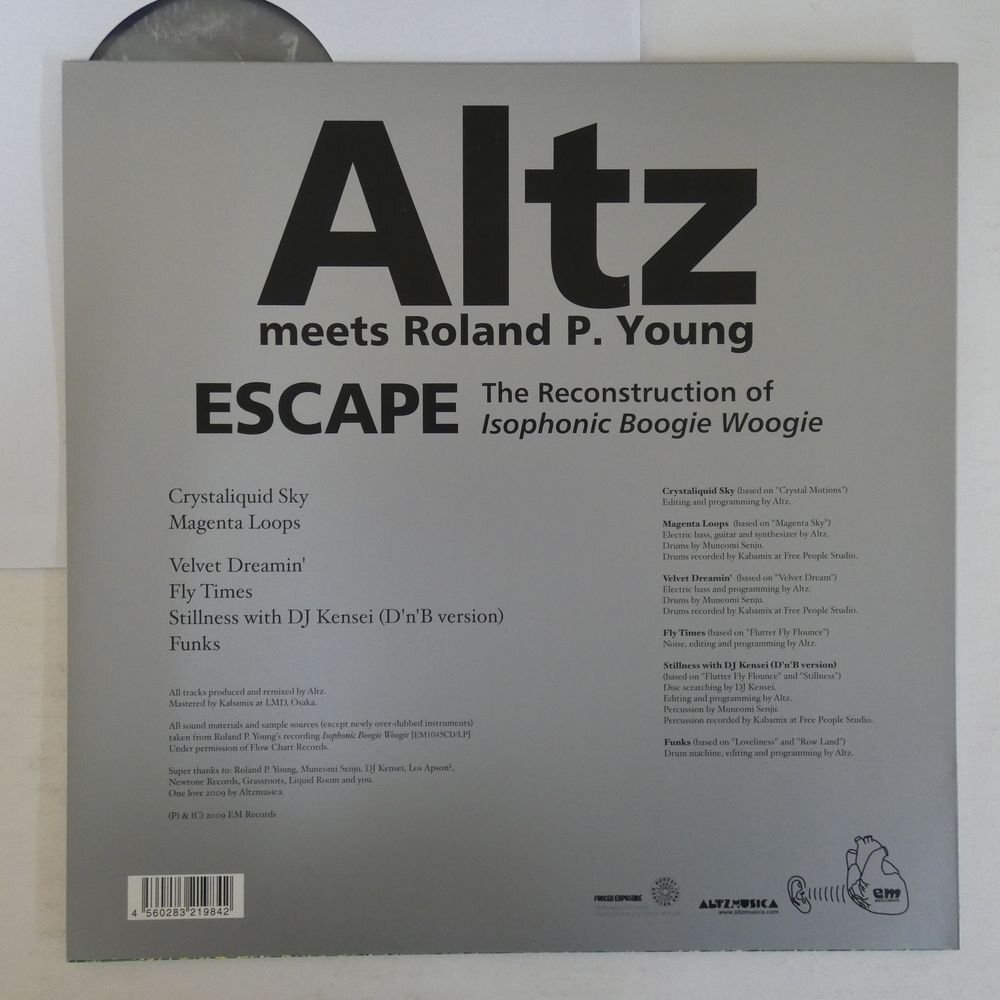 46076039;【国内盤/LP】Altz / Escape - The Reconstruction Of Isophonic Boogie Woogie_画像2