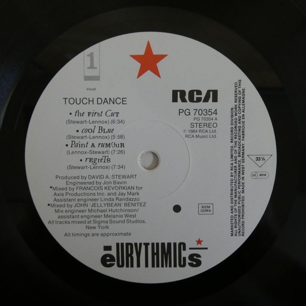 46076154;【Europe盤/ハイプステッカー/美盤】Eurythmics / Touch Dance_画像3