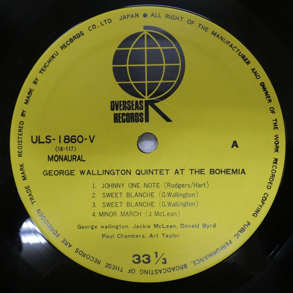 47060480;【国内盤/MONO】George Wallington Quintet / George Wallington Quintet At The Bohemia (Featuring The Peck)_画像3