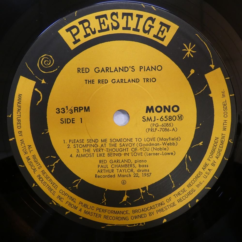 47060604;【国内盤/Prestige/MONO】Red Garland With Paul Chambers And Art Taylor / Red Garland's Piano_画像3