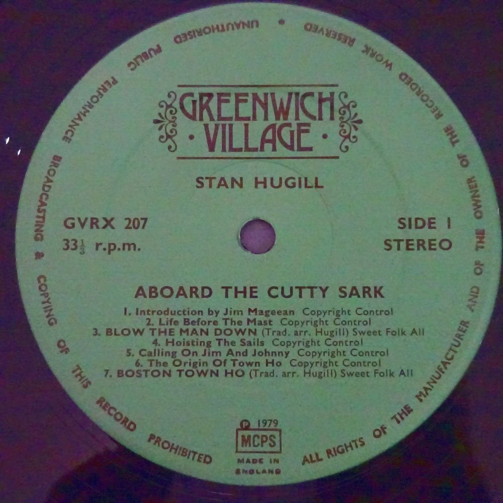 11187812;[UK запись / видеть открытие /2LP]Stan Hugill / Aboard The Cutty Sark