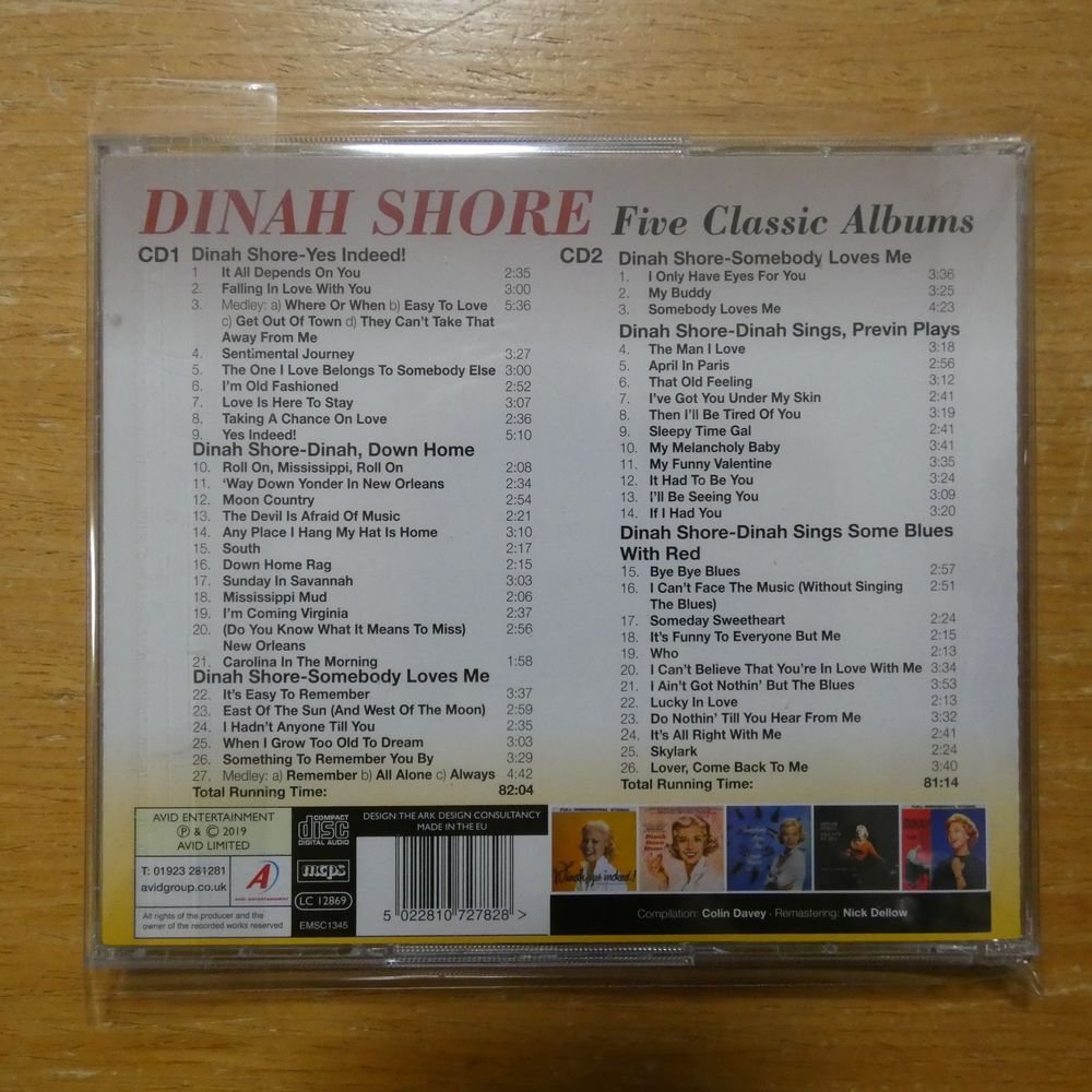 5022810727828;[2CD]DINAH SHORE / FIVE CLASSIC ALBUMS EMSC-1345