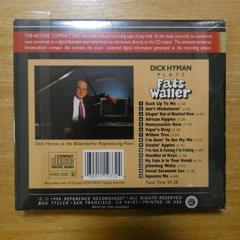 030911193324;【ゴールドCD】DICK HYMAN / PLAYS FATS WALLER　RR-33DCD_画像2