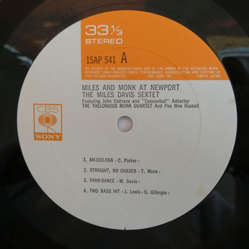 46076330;【国内盤/美盤】The Miles Davis Sextet & The Thelonious Monk Quartet / Miles & Monk At Newport_画像3
