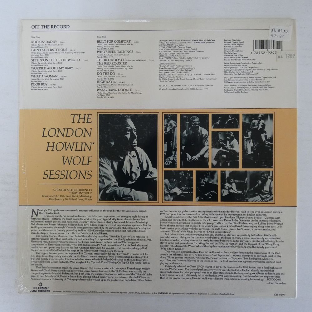 46076433;【US盤/CHESS/シュリンク】Howlin' Wolf/The London Howlin' Wolf Sessions_画像2