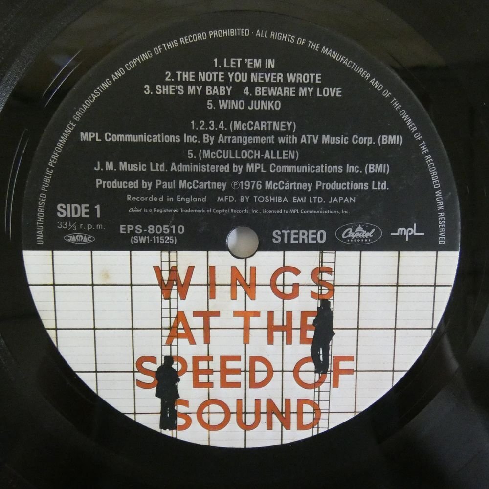 46076656;【帯付/美盤】Wings / Wings At The Speed Of Sound_画像3