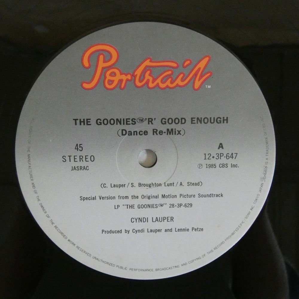 46076627;【帯付/12inch/45RPM/シュリンク】Cyndi Lauper / The Goonies 'R' Good Enough (Dance Re-Mix)_画像3
