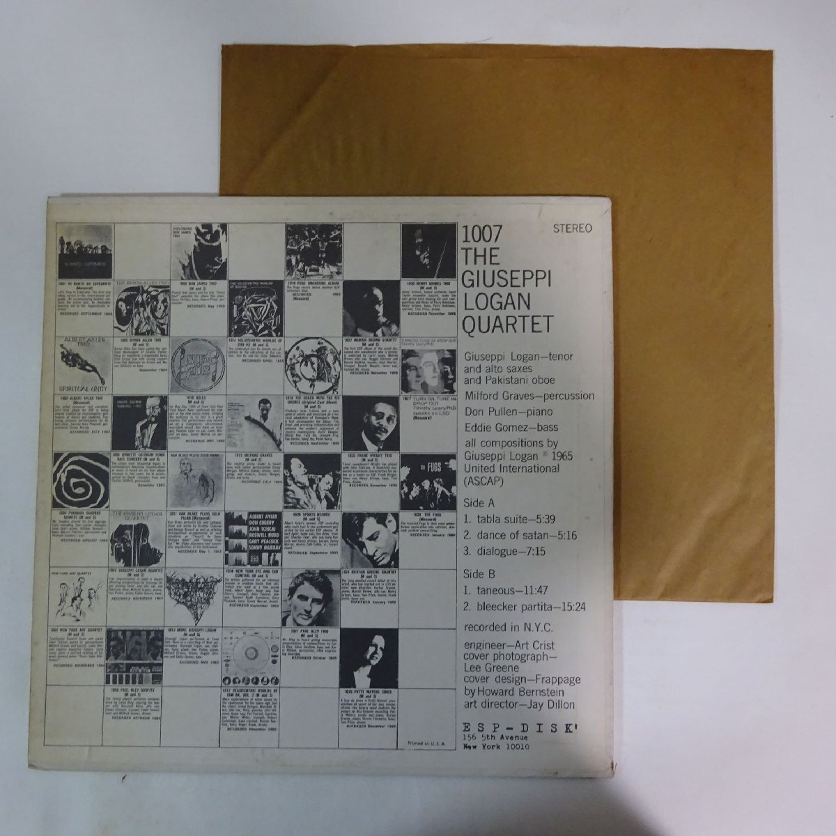 14031349;【US盤/ESP Disk/Green Label】The Giuseppi Logan Quartet / S.T.の画像2