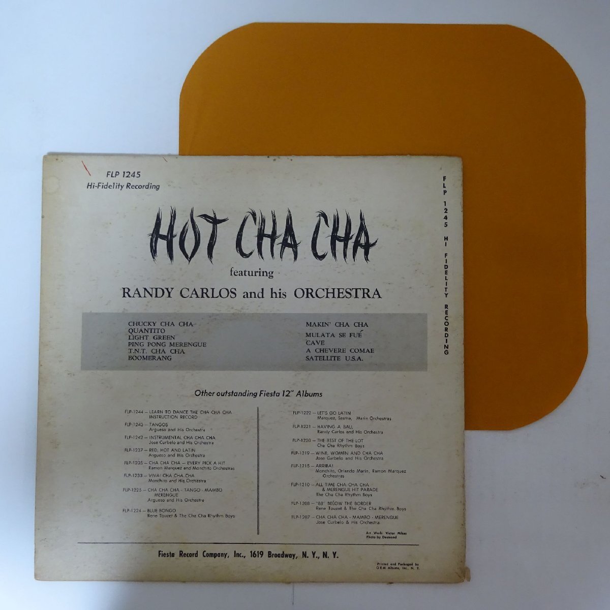 14031689;【USオリジナル/Fiesta/MONO/深溝/Latin】Randy Carlos And His Orchestra / Hot Cha Cha_画像2