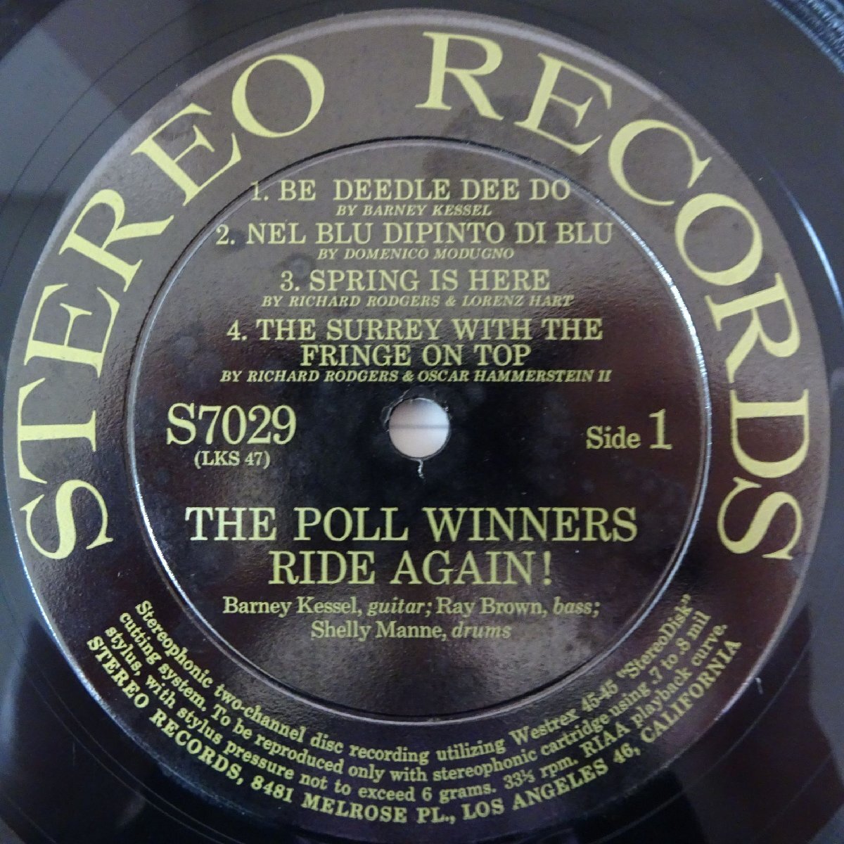 10026735;【US盤/艶黒ラベル/深溝/シュリンク/Stereo Records】The Poll Winners / Ride Again!_画像3