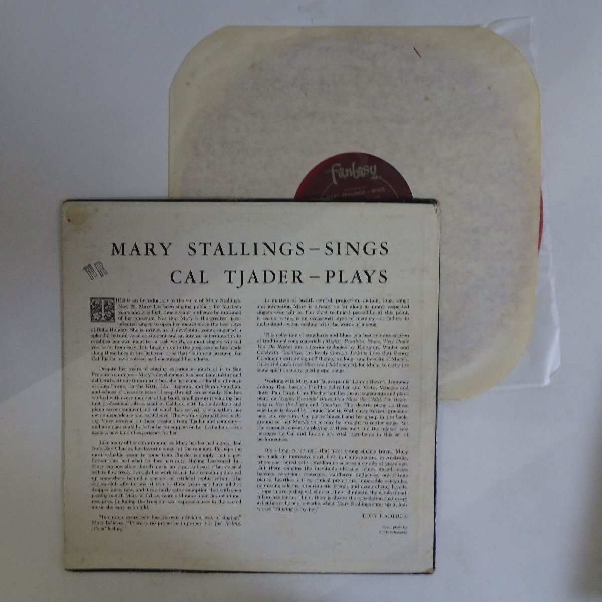 10026743;【US盤/マルーンラベル/MONO/深溝/Red Vinyl/コーティングジャケ/Fantasy】Cal Tjader / Cal Tjader-Plays Mary Stallings-Sings_画像2