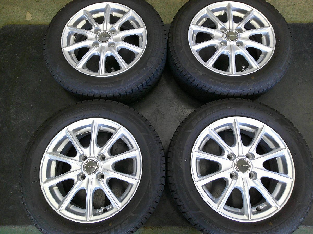 ルーミー トール 中古スタッドレスセット ブリザックVRX3 165/65R14 エコフォルムSE-15_画像2