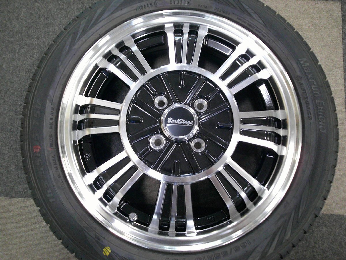 ビートステージ SD-C 15x4.5J +45 PCD100 4H 165/55R15 タント N BOX スペーシア_画像1