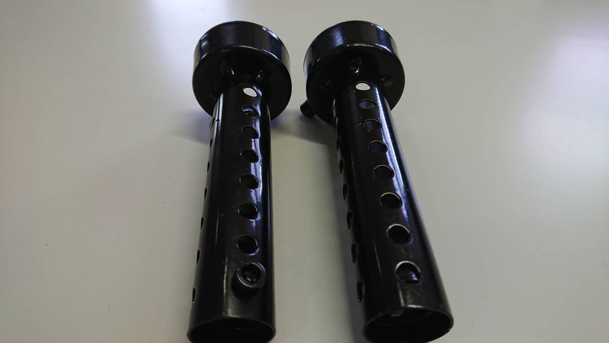 ブラック ロング 幅48mm Yuumo+ インナーサイレンサー インナーバッフル バッフル バイク マフラー 消音器 排気 スチール 汎用 2本セット_画像2