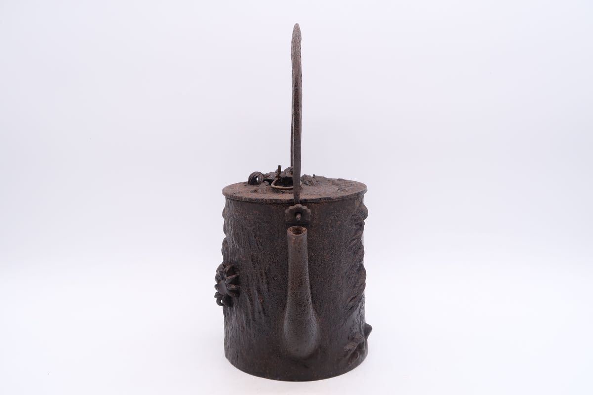 鉄瓶 蟹盛上 鉄蓋 煎茶道具 急須 湯沸 金属工芸 茶道具 の画像3