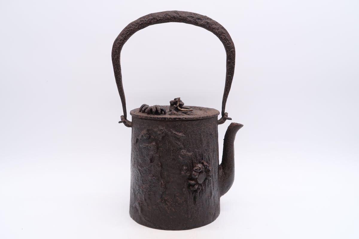 鉄瓶 蟹盛上 鉄蓋 煎茶道具 急須 湯沸 金属工芸 茶道具 の画像2