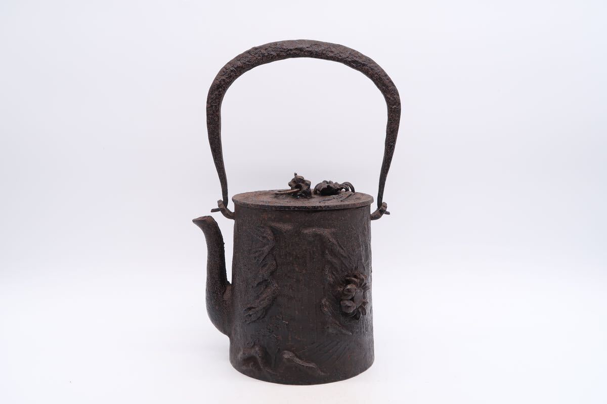 鉄瓶 蟹盛上 鉄蓋 煎茶道具 急須 湯沸 金属工芸 茶道具 の画像1