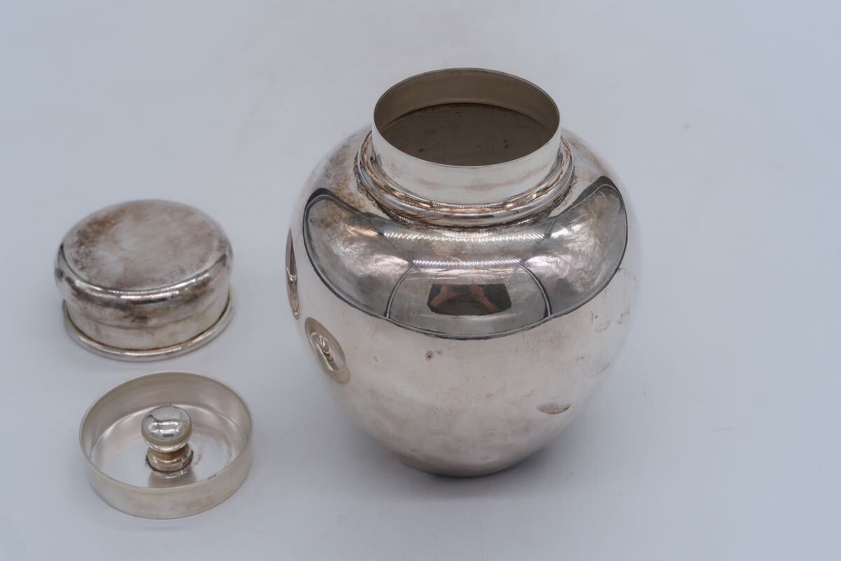 純銀製 茶入 茶心壷 純銀刻印 茶壷 茶道具 木箱付 中国古玩 煎茶道具 時代物 重さ251gの画像5