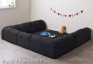 こたつに合わせるフロアコーナーソファ Wille ヴィレ コの字 マット部分サイズ 142×142cm 厚さ40mm ブラック_画像1