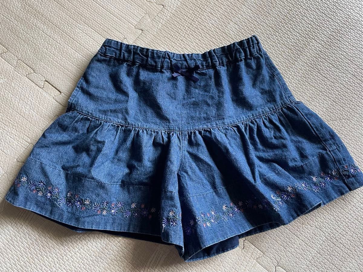 anyFam 刺繍デニムキュロットパンツ　アカチャンホンポ　チュニック　サンリオ　オバケーヌ靴下セット