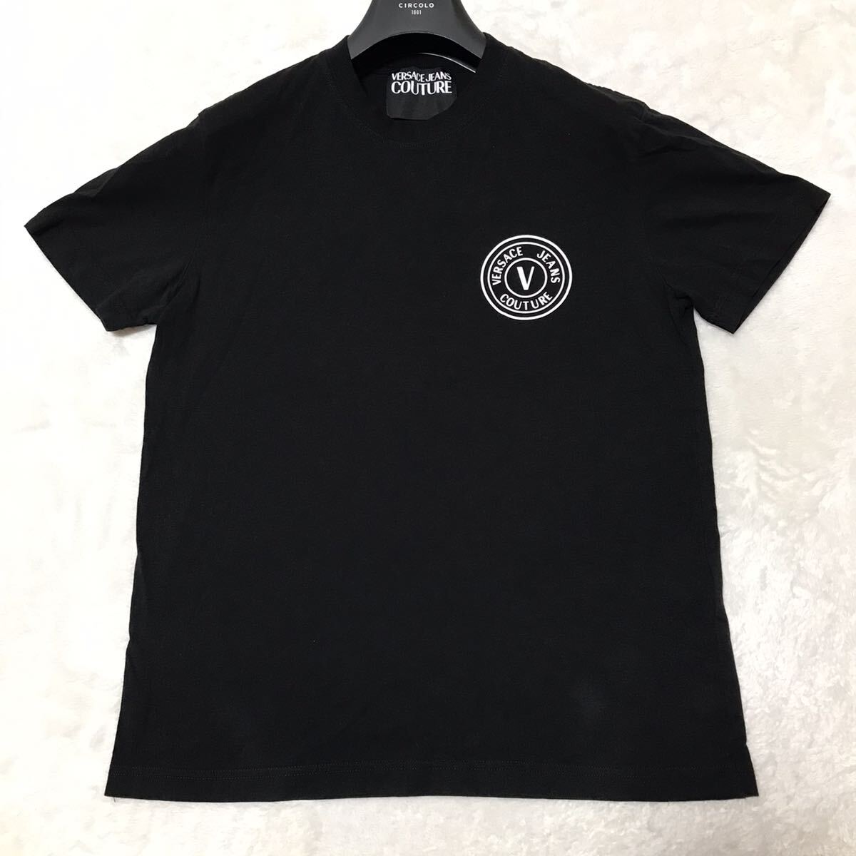 VERSACE JEANS COUTURE рубашка с коротким рукавом футболка размер M черный / чёрный Logo мужской Versace джинсы kchu-ru cut and sewn 