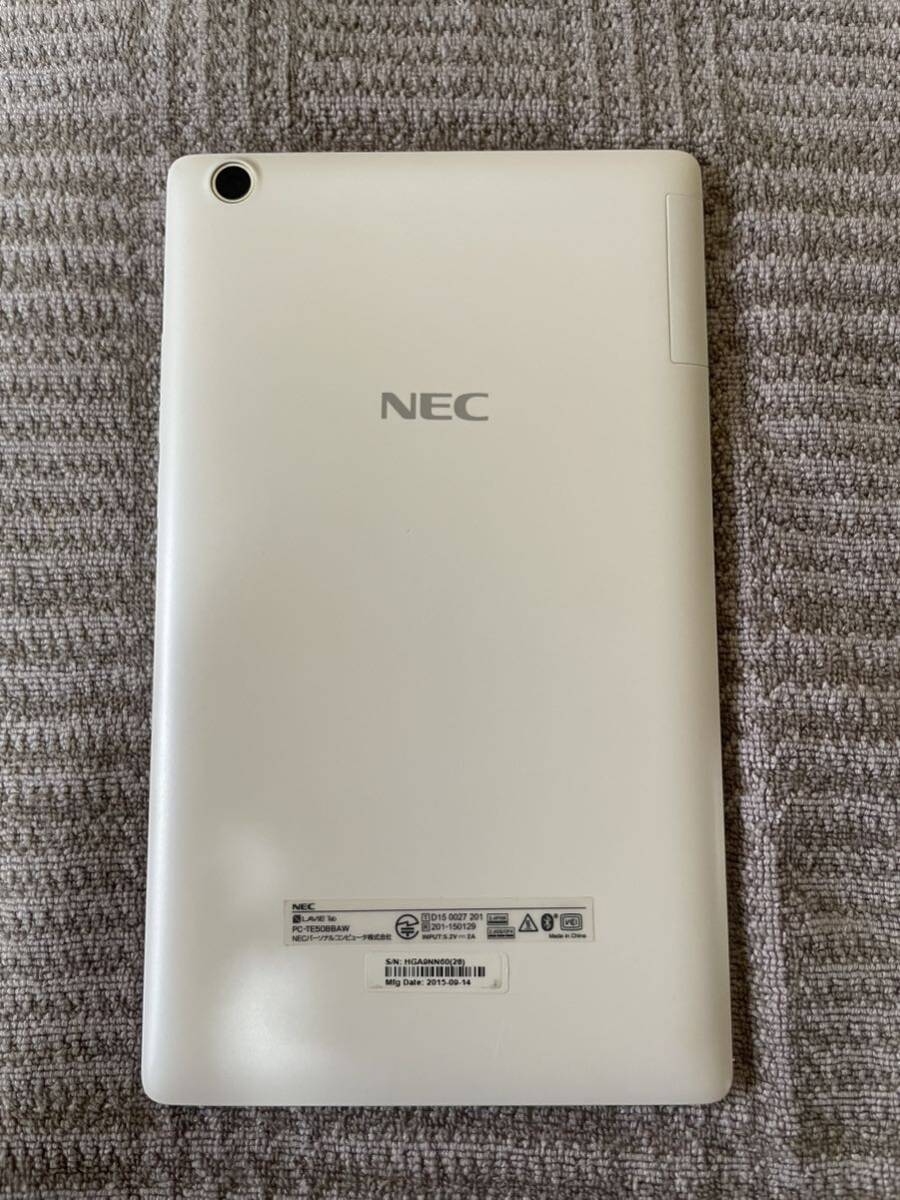 ★ NEC LaVie e　Tab PC-TE508baw os:5 タブレット 8型 白　wifi　通電は確認済み _画像3