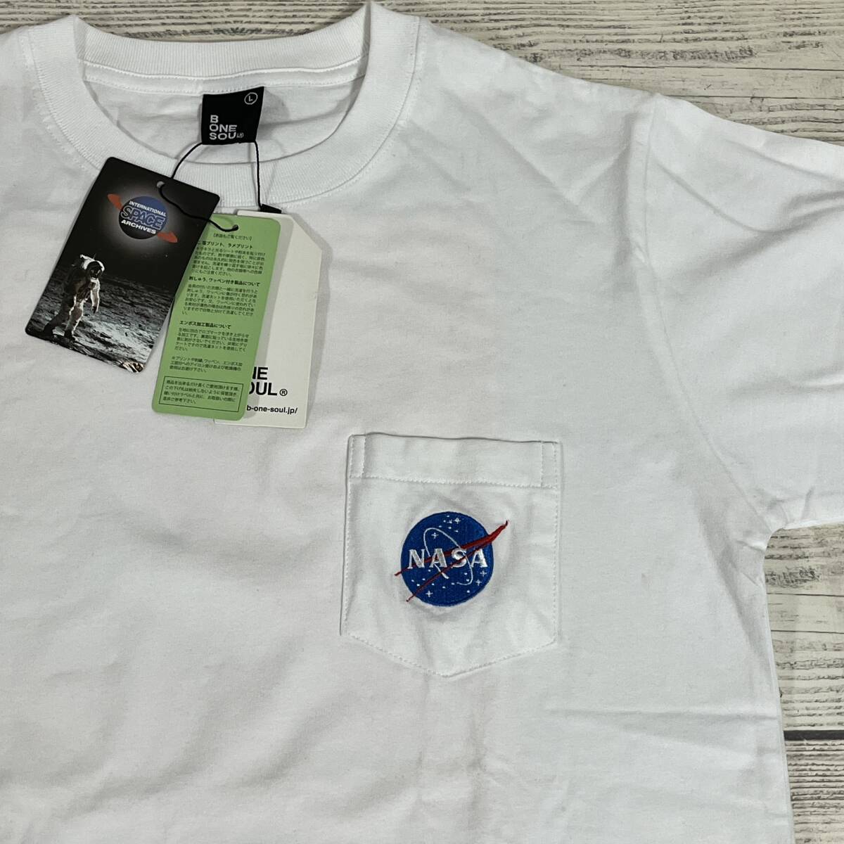 ★ NASA(ナサ) x B ONE SOUL(ビー・ワン・ソウル) ★ コラボ ポケT 半袖Tシャツ Lサイズ MEATBALL ミートボール (タグ付き未着用品)の画像3