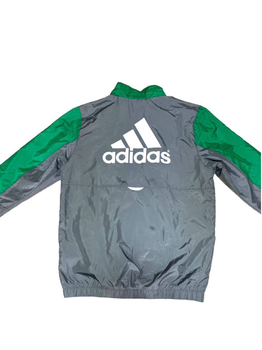 【美品】　adidas kids ジャケット　ナイロン　緑　グレー　150センチ_画像6