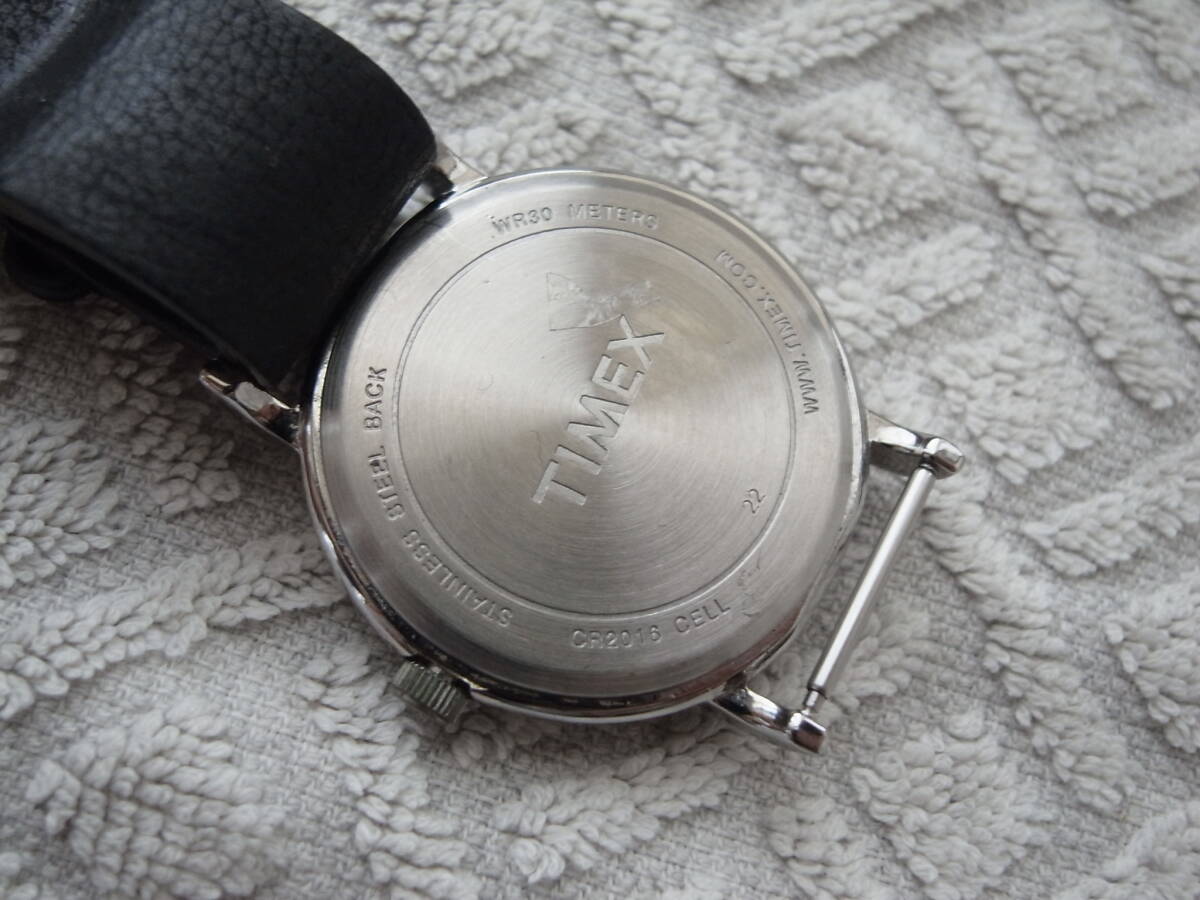 TIMEX INDIGLO 腕時計 革ベルト　ブラック　電池交換済み_画像4