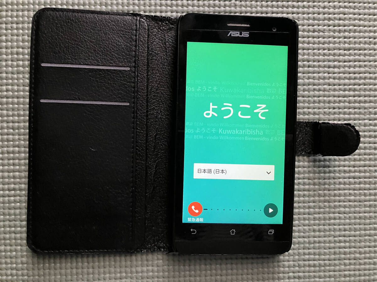 即決・送料無料■（ジャンク品）ASUS ZenFone 5 A500KL 黒 （初期化済） 赤カバー+スマホカバー(おまけ) Android5.0の画像3