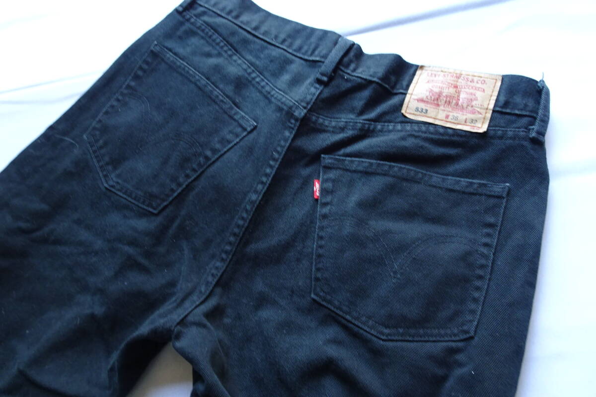 Levi's533/リーバイス/ジーンズ/デニムパンツ/カラーデニム/ジップフライ/ストレートラインシルエット/黒/ブラック/36インチ(5/10R)_画像7