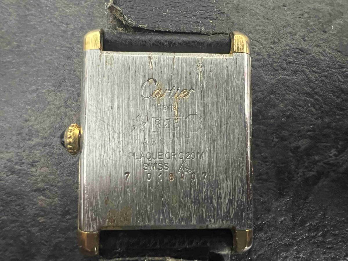 CT5831　Cartier カルティエ 925 手巻き 黒文字盤 アンティーク レディース腕時計 _画像5