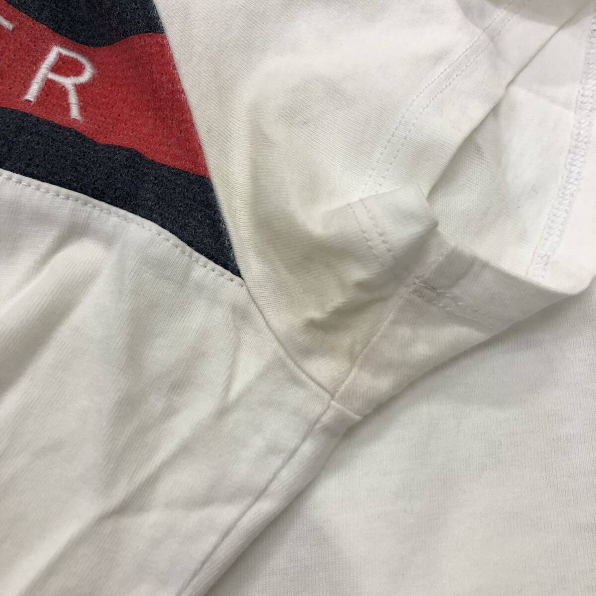 Tommy Hilfiger トミーヒルフィガー 半袖Tシャツ 半袖カットソー サイズM ホワイト 白 刺繍ロゴ コットン メンズ トップス 最落なし（P19）の画像8
