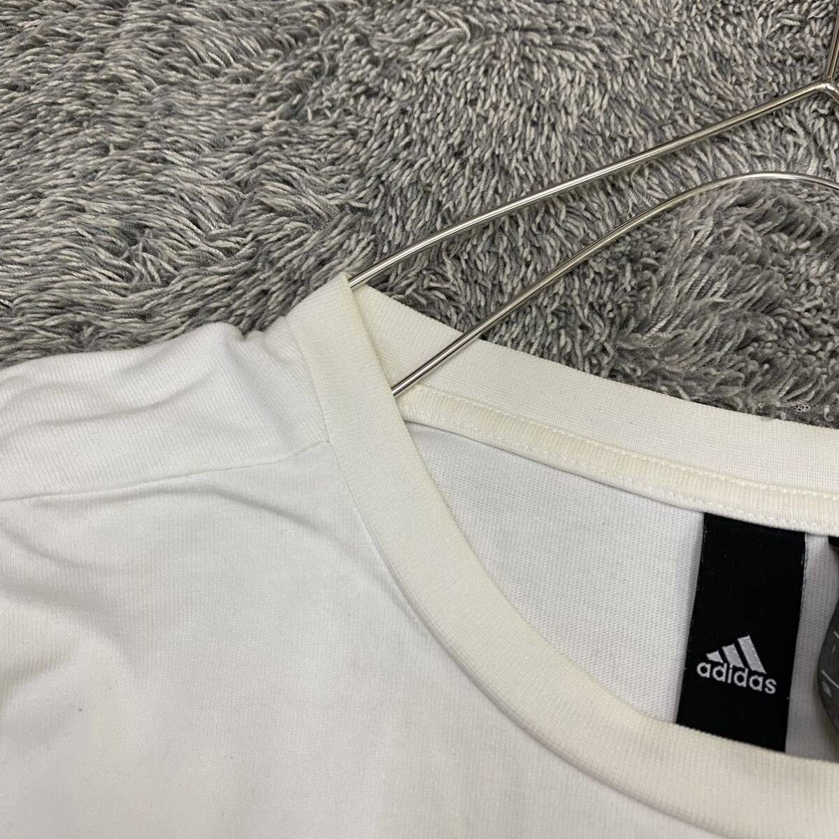 adidas アディダス Tシャツ 半袖カットソー サイズS ホワイト 白 メンズ トップス 最落なし （Q19）_画像8