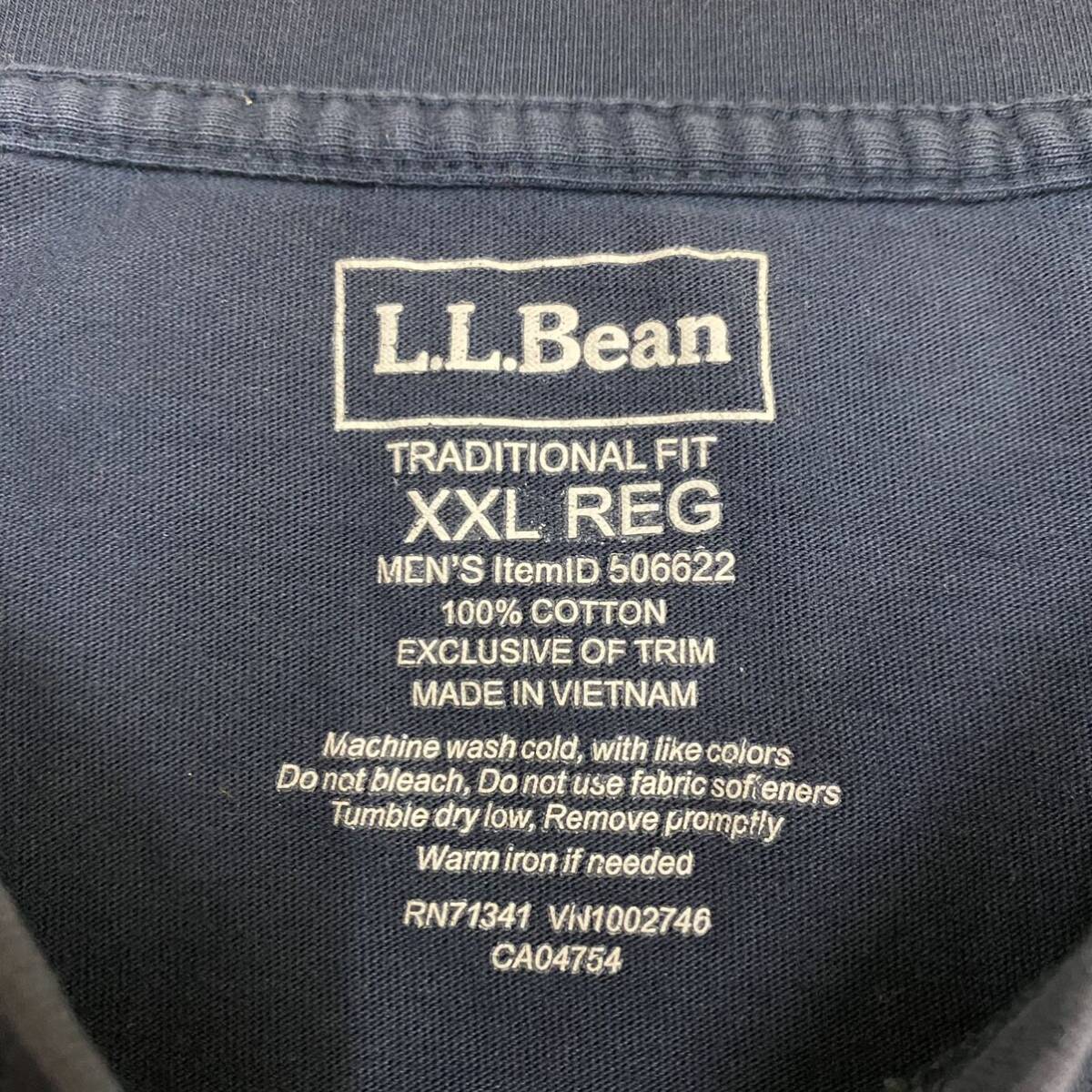 L.L.Bean エルエルビーン Tシャツ 半袖カットソー サイズXXL ネイビー 紺色 メンズ トップス 最落なし （Q19）_画像6