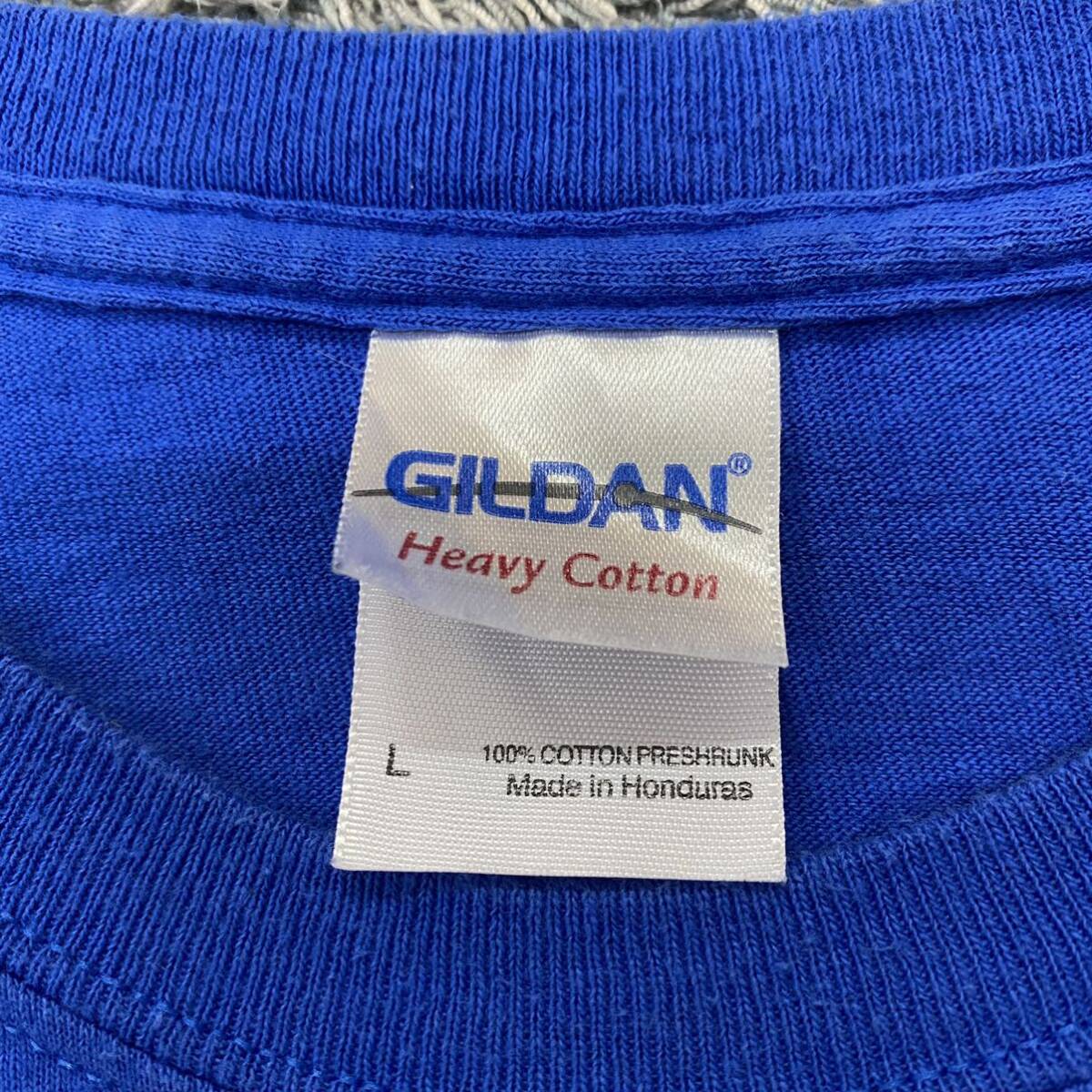 US古着 GILDAN ギルダン Tシャツ 半袖カットソー サイズL ブルー 青 メンズ トップス 最落なし （Q19）_画像6