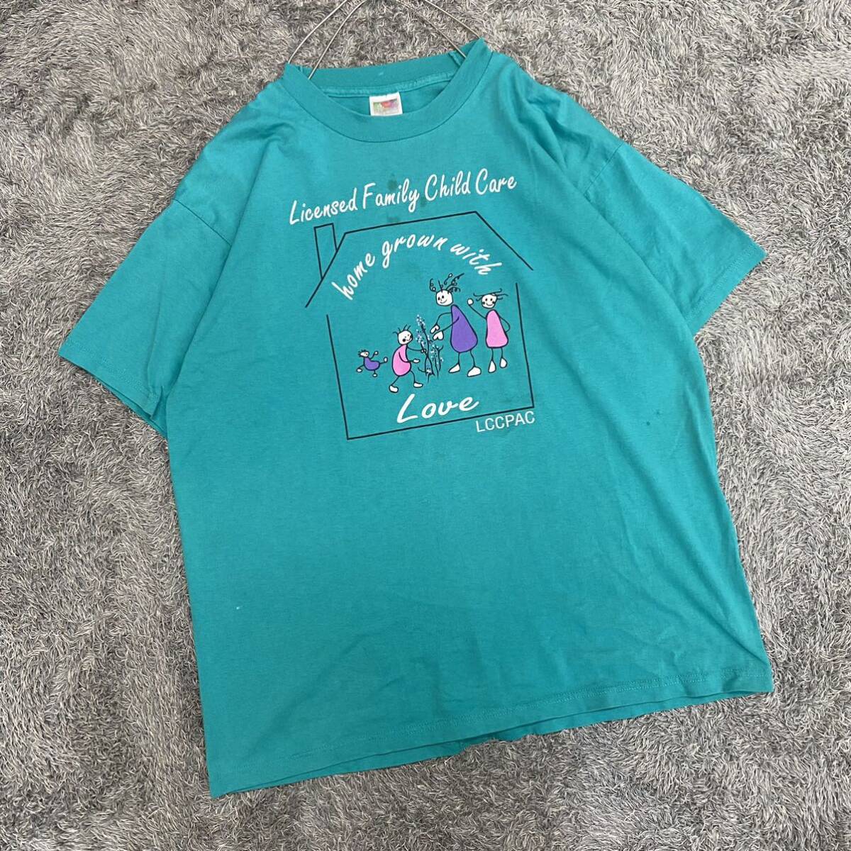 FRUIT OF THE LOOM フルーツオブザルーム Tシャツ 半袖カットソー サイズXL グリーン 緑 メンズ トップス 最落なし （Q19）_画像1