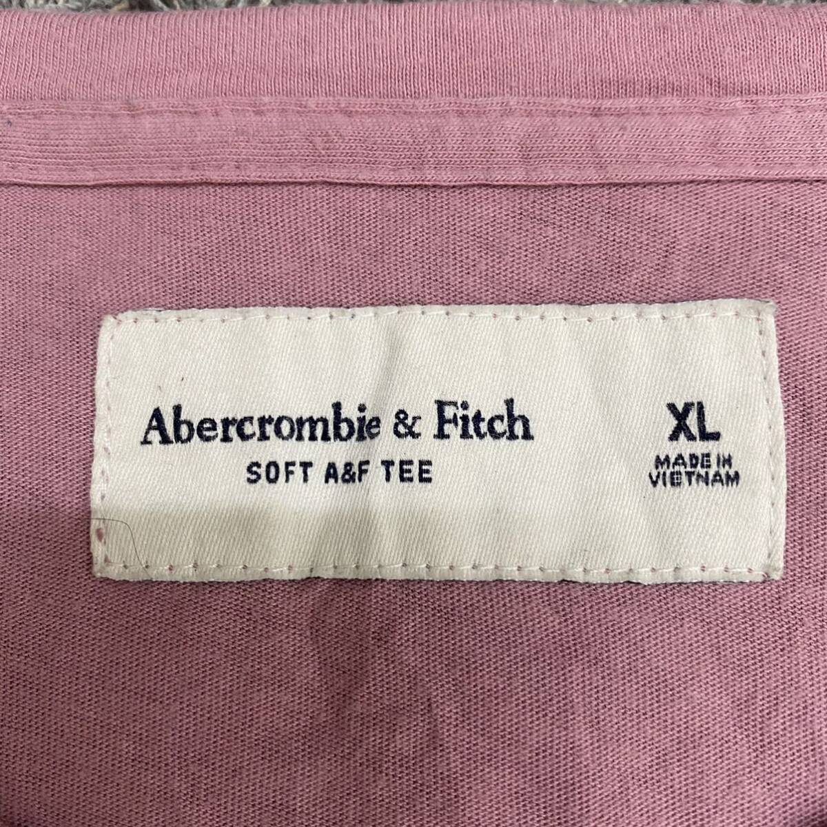 Abercrombie&Fitch アバクロ Tシャツ 半袖カットソー サイズXL ピンク メンズ トップス 最落なし （R19）_画像6