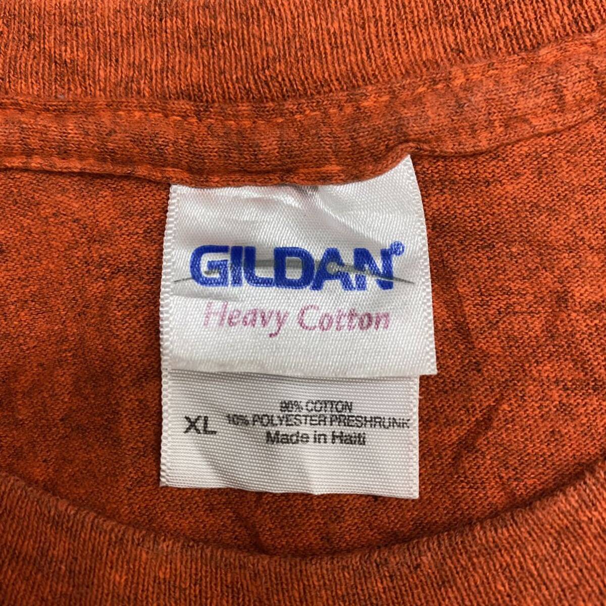 US古着 GILDAN ギルダン Tシャツ 半袖カットソー サイズXL オレンジ メンズ トップス 最落なし （R19）_画像6