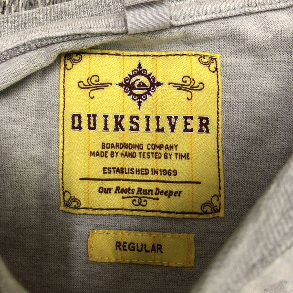 QUICK silver クイックシルバー 長袖Tシャツ 長袖カットソー ロンT サイズM グレー プリント コットン メンズ トップス 最落なし （R19）_画像6