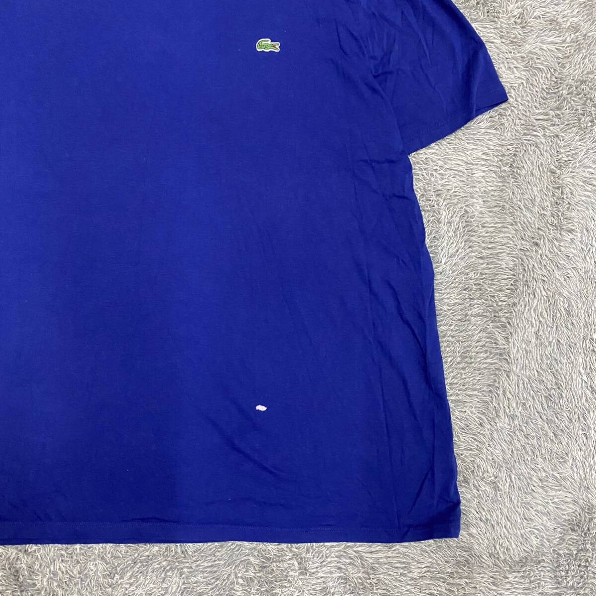 LACOSTE ラコステ Tシャツ 半袖カットソー Vネック サイズXL ブルー 青 メンズ トップス 最落なし （S19）_画像5