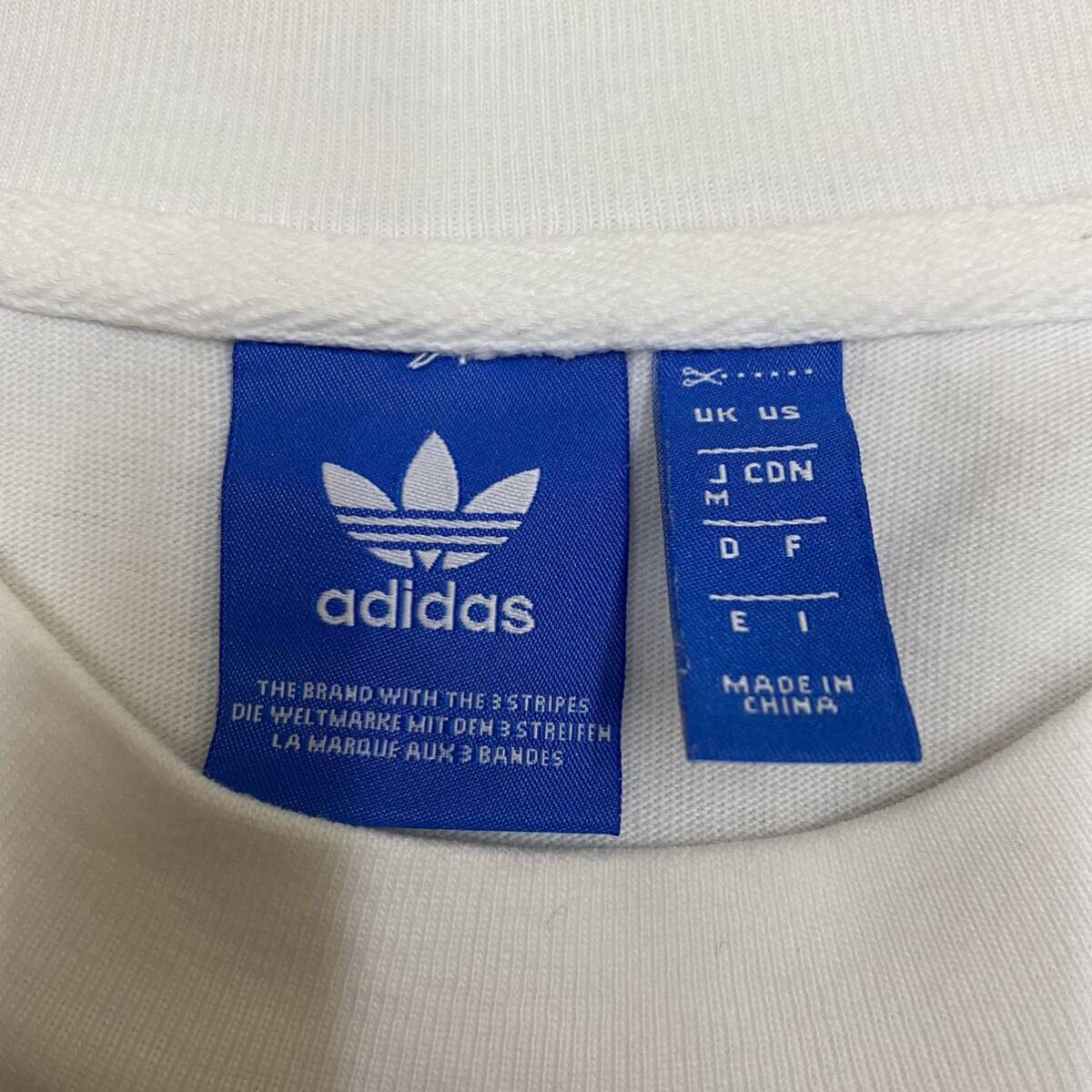 adidas アディダス Tシャツ 半袖カットソー サイズM ホワイト 白 メンズ トップス 最落なし （S19）_画像6