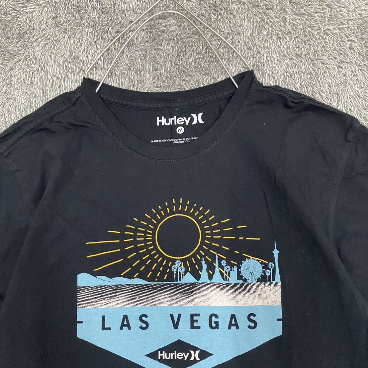 Hurley ハーレー Tシャツ 半袖カットソー サイズM ブラック 黒 メンズ トップス 最落なし （S19）_画像3